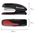 Степлер №24/6, 26/6 BRAUBERG "Extra", до 30 листов, черно-красный, 229085 229085