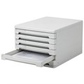 Блок из 6 закрытых лотков для бумаги, настольный, ERICH KRAUSE, А4+, 210х270х365 мм, серый, 63 231900