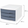 Бокс с 3 выдвижными лотками, корпус светлый, лотки серые, 235х300х355 мм, BRAUBERG "Office-Expert", 238040 238040