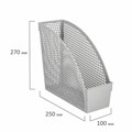 Лоток вертикальный для бумаг STAFF "Profit", 270х100х250 мм, сетчатый, полипропилен, серый, 237252 237252