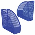 Лоток вертикальный для бумаг STAFF "Profit", 270х100х250 мм, сетчатый, полипропилен, синий, 237250 237250