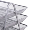 Лоток горизонтальный для бумаг BRAUBERG "Germanium", 5 секций, 370х355х295 мм, металл, серебро, 237972 237972