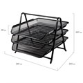Лоток горизонтальный металлический для бумаг, 3 секции, BRAUBERG "Germanium", А4 (267х355х295 мм), черный, 231952 231952