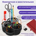 Подставка-органайзер вращающаяся BRAUBERG "Germanium", 7 секций, 110х165х175 мм, черная, металл, 237980 237980