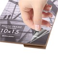 Рамка 10х15 см небьющаяся, багет 14,6 мм, пластик, BRAUBERG "Original Line", черная/серебро, 391233 391233
