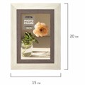 Рамка 10х15 см небьющаяся, багет 30 мм, пластик, BRAUBERG "Lambert", слоновая кость/капучино, 391249 391249