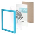 Рамка 15х21 см небьющаяся, багет 17,5 мм, пластик, BRAUBERG "Colorful", голубая, 391237 391237