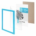 Рамка 21х30 см небьющаяся, багет 17,5 мм, пластик, BRAUBERG "Colorful", голубая, 391238 391238