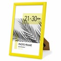 Рамка 21х30 см небьющаяся, багет 17,5 мм, пластик, BRAUBERG "Colorful", желтая, 391246 391246