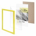 Рамка 21х30 см небьющаяся, багет 17,5 мм, пластик, BRAUBERG "Colorful", желтая, 391246 391246