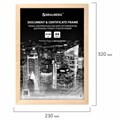 Рамка 21х30 см небьющаяся, КОМПЛЕКТ 3 шт., багет 14 мм дерево, BRAUBERG "Elegant", цвет натуральное дерево, 391357 391357
