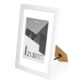 Рамка 21х30 см с паспарту 15х21 см небьющаяся, багет 20 мм пластик, BRAUBERG "New Age", белая, 391276 391276
