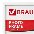 Рамка 21х30 см, пластик, багет 12 мм, BRAUBERG "HIT2", белая, стекло, 390948 390948
