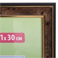 Рамка 21х30 см, пластик, багет 20 мм, BRAUBERG "HIT3", темный орех с двойной позолотой, стекло, 390985 390985