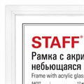 Рамка 30х40 см небьющаяся, КОМПЛЕКТ 2 шт., багет 17 мм, МДФ под дерево, STAFF "Carven", белая, 391329 391329