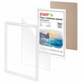 Рамка 30х40 см небьющаяся, КОМПЛЕКТ 2 шт., багет 17 мм, МДФ под дерево, STAFF "Carven", белая, 391329 391329