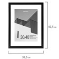 Рамка 30х40 см с паспарту 21х30 см небьющаяся, багет 20 мм, пластик, BRAUBERG "New Age", черная, 391277 391277
