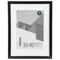 Рамка 30х40 см с паспарту 21х30 см небьющаяся, багет 20 мм, пластик, BRAUBERG "New Age", черная, 391277 391277