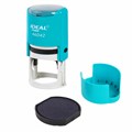 Оснастка для печатей оттиск D=42 мм, синий, TRODAT IDEAL 46042, корпус БИРЮЗОВЫЙ, крышка, подушка,198959 238377