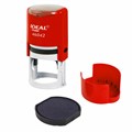 Оснастка для печатей оттиск D=42 мм, синий, TRODAT IDEAL 46042, корпус КРАСНЫЙ, крышка, подушка,125311 238375