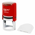 Оснастка для печатей оттиск D=42 мм, синий, TRODAT IDEAL 46042, корпус КРАСНЫЙ, крышка, подушка,125311 238375