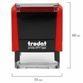 Штамп самонаборный 3-стр, 38х14 мм, синий, TRODAT 4911P4/DB, корпус КРАСНЫЙ, КАССА В КОМПЛЕКТЕ, 43217 238364