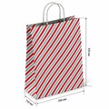Крафт-пакет бумажный "Узкая полоса" 26х15х35 см, с кручеными ручками, плотность 100 г/м2, белый, 113228 701007