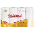 Полотенца бумажные бытовые, спайка 4 шт., 2-х слойные, (4х18 м), LAIMA, 22х23 см, белые, 128725 128725