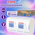 Полотенца бумажные 200 шт., LAIMA (H3) UNIVERSAL WHITE, 1-слойные, белые, КОМПЛЕКТ 15 пачек, 23x20,5, V-сложение, 111342 111342