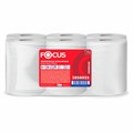 Полотенца бумажные рулонные 150 м FOCUS (H1) Extra Quick, втулка 38 мм, 2-слойные, белые, КОМПЛЕКТ 6 рулонов, 5050023 112150