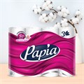 Бумага туалетная бытовая, спайка 12 шт., 3-слойная (12х16,8 м), PAPIA, белая, 5080722 112051