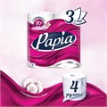 Бумага туалетная бытовая, спайка 4 шт., 3-слойная (4 х 16,8 м), PAPIA, белая, 5080720 112047