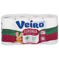 Бумага туалетная бытовая, спайка 8 шт., 3-х слойная (8х17 м), VEIRO Luxoria, белая, 5с38 128029