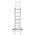 Лестница-трансформер 3-х секционная 3х7 ступеней, высота 4,5 м (3 секции по 1,9 м), нагрузка 150 кг, алюминий, НОВАЯ ВЫСОТА, 1230307 604885