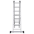 Лестница-трансформер 3-х секционная 3х7 ступеней, высота 4,5 м (3 секции по 1,9 м), нагрузка 150 кг, алюминий, НОВАЯ ВЫСОТА, 1230307 604885