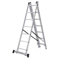 Лестница-трансформер 3-х секционная 3х7 ступеней, высота 4,5 м (3 секции по 1,9 м), нагрузка 150 кг, алюминий, НОВАЯ ВЫСОТА, 1230307 604885