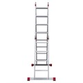 Лестница-трансформер алюминиевая 4х4 ступени, высота 4,5 м (4 секции по 1,2 м) до 150 кг, вес 16,5 кг, НОВАЯ ВЫСОТА, 3320404 601909