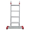 Лестница-трансформер алюминиевая 4х4 ступени, высота 4,5 м (4 секции по 1,2 м) до 150 кг, вес 16,5 кг, НОВАЯ ВЫСОТА, 3320404 601909