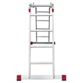 Лестница-трансформер алюминиевая 4х4 ступени, высота 4,5 м (4 секции по 1,2 м) до 150 кг, вес 16,5 кг, НОВАЯ ВЫСОТА, 3320404 601909