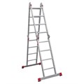 Лестница-трансформер алюминиевая 4х4 ступени, высота 4,5 м (4 секции по 1,2 м) до 150 кг, вес 16,5 кг, НОВАЯ ВЫСОТА, 3320404 601909