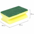 Губки бытовые MAXI, 42х96х64 мм, КОМПЛЕКТ 2 шт., поролон/абразив профильные, для посуды, LAIMA, К0015, 601557 601557