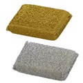 Губки бытовые, 28х115х78 мм, КОМПЛЕКТ 2 шт., поролон в металлизированной оплетке, LAIMA, К1011, 601592 601592