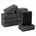 Губки для посуды SQUARE BLACK 98х66х30 мм, КОМПЛЕКТ 10 шт., КРУПНОПОРИСТЫЙ поролон/абразив LAIMA, 608648 608648
