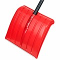 Лопата снеговая 38х36см "СНЕЖОК" алюминиевая планка СУПЕРПРОЧНАЯ, первичное сырье, черенок с V-образной ручкой, КРАСНАЯ, ГРАНДМАСТЕР, 700332 700332