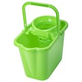 Ведро 9,5 л для уборки КОМПЛЕКТ с ОТЖИМОМ (сетчатый) пластик, для веревочных и ленточных МОПов, IDEA, М 2421 602545