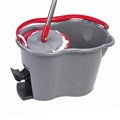 Комплект для уборки: швабра, ведро 14 л/7 л с отжимом и педалью, 2 круглые насадки-кольцо, LAIMA, 603622 603622