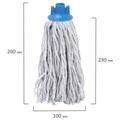 Насадка МОП веревочная для швабры, крепление еврорезьба, хлопок, длина 26 см, 180 г, LAIMA, 603124 603124