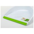 Совок для мусора + щетка, пластик, резиновая кромка, зелено-белый, ЛЮБАША, 603615 603615