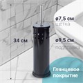 Ерш для унитаза LAIMA, с подставкой, металл, черный, глянцевый, 604960 604960