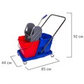 Тележка уборочная BRABIX, 2 съемных ведра 23 л, механический отжим, пластиковый каркас, 606659 606659